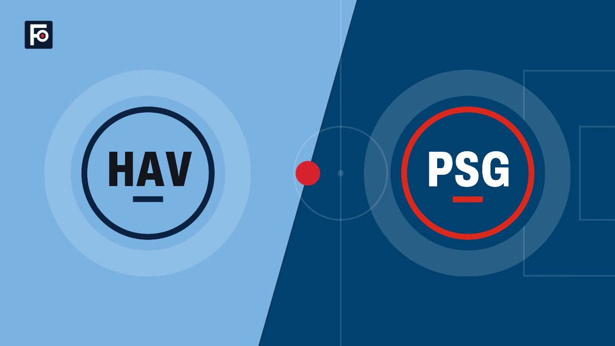 Visuel graphique Foot France aux couleurs de Le Havre AC et de Paris Saint-Germain