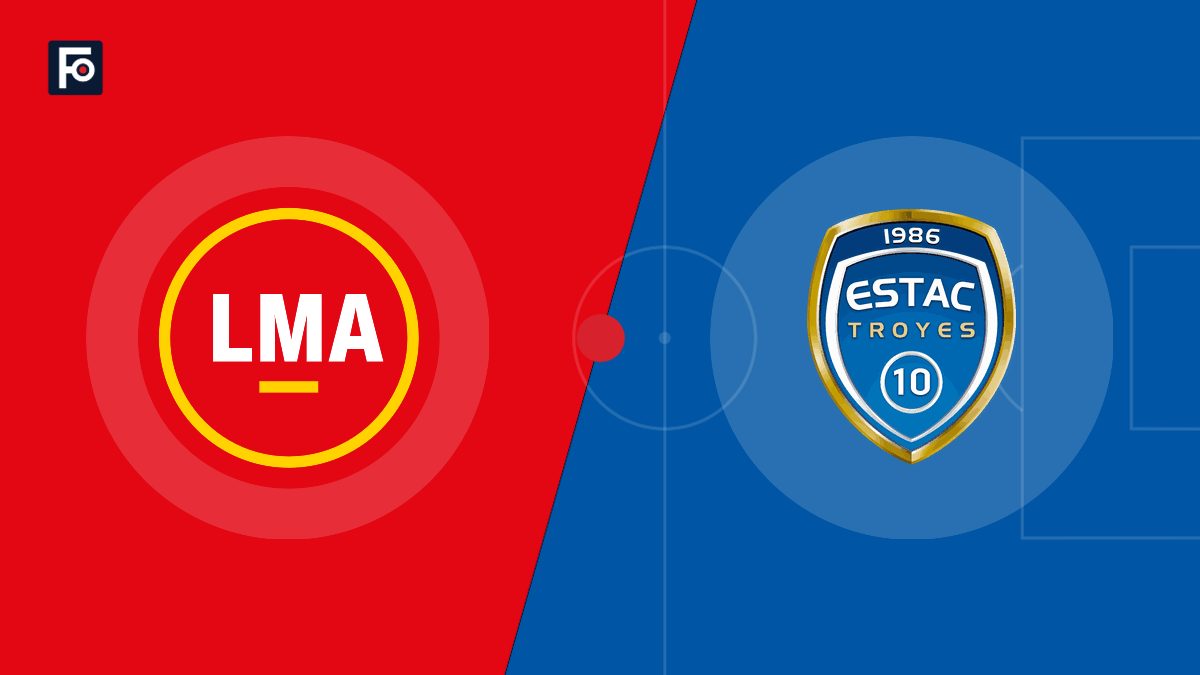 Visuel graphique Foot France aux couleurs de Le Mans FC et de ESTAC Troyes