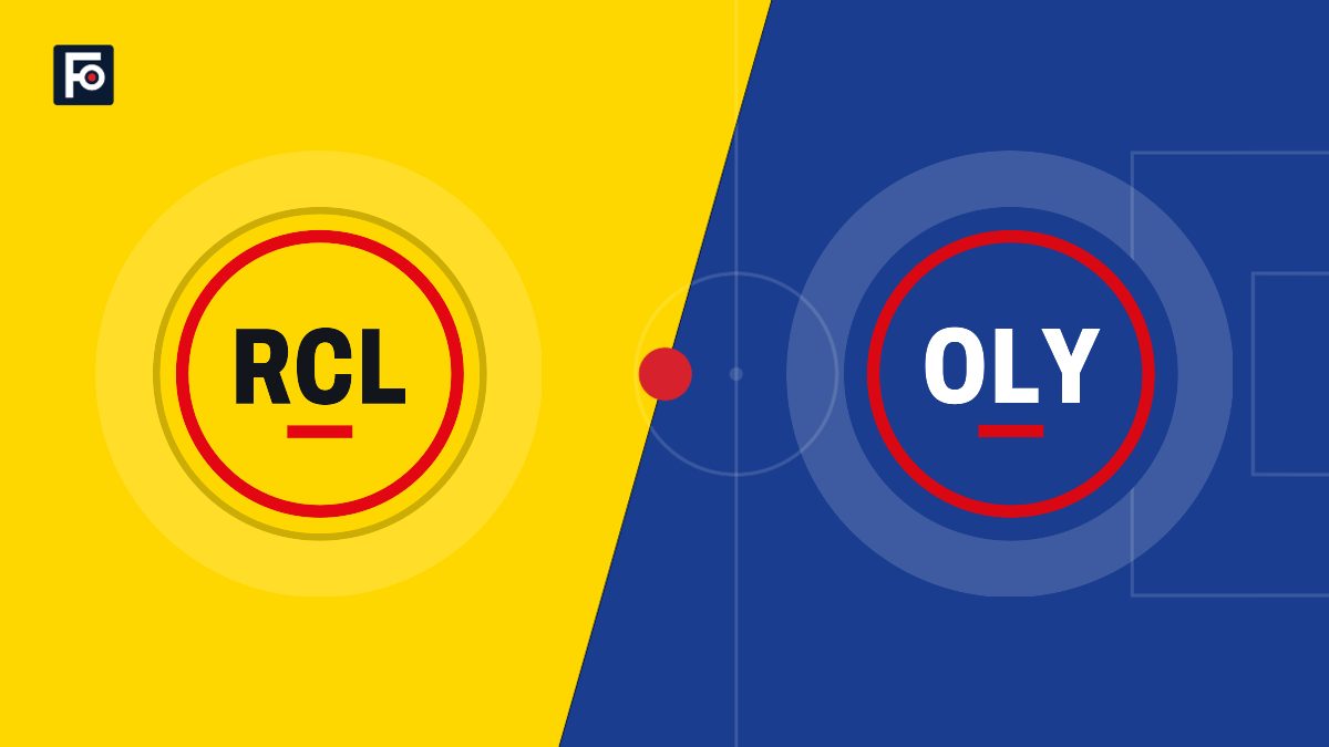Visuel graphique Foot France aux couleurs de RC Lens et de Olympique Lyonnais