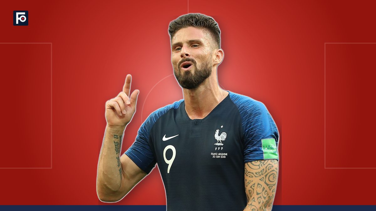 Olivier Giroud, photographié en 2018
