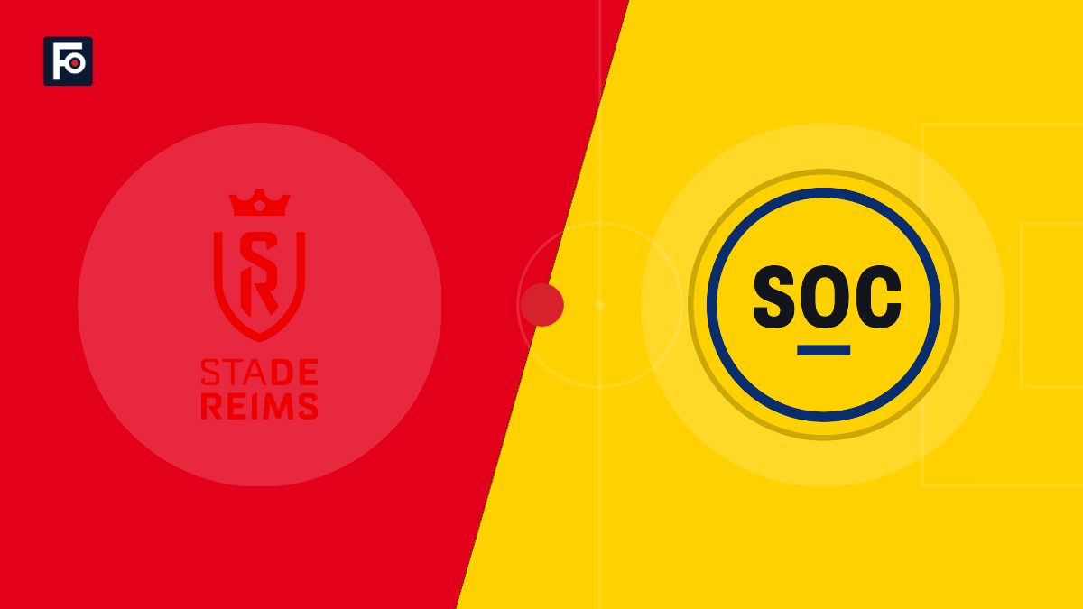 Visuel graphique Foot France aux couleurs de Stade de Reims et de FC Sochaux-Montbéliard