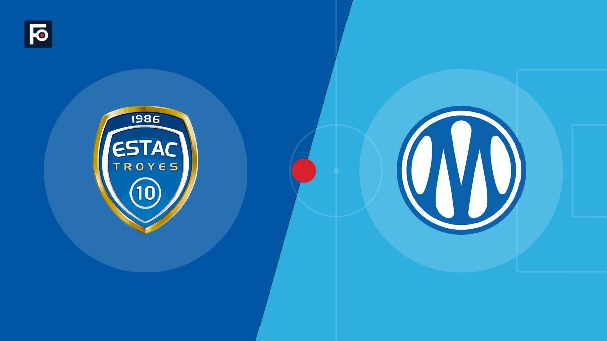Visuel graphique Foot France aux couleurs de ESTAC Troyes et de Olympique de Marseille